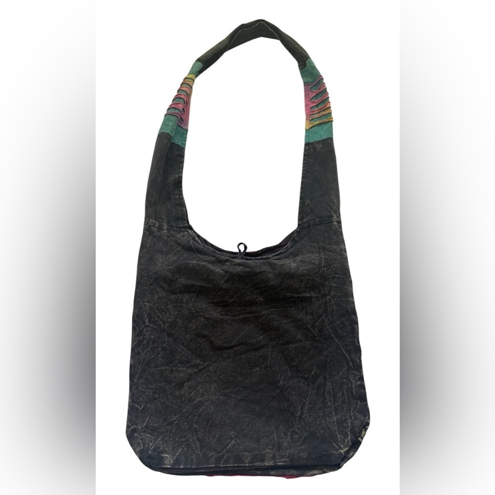 Flying High Footpath Trading Co Multicolor BOHO Hippie Cotton Crossbody Bag - Picture 4 of 13